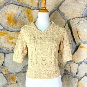 Ralph Lauren Blue Label Cropped Sweater Pale Almond | M